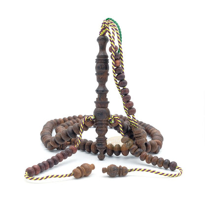 Brown Tijani 10 mm Handmade Johar Wood Oval-shaped Bead Tasbih LIMITED EDITION