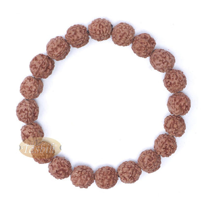 Rudraksha Beaded Bracelet – Jenitri Seed Healing Prayer Beads with 25 Beads On Elastic Cord
