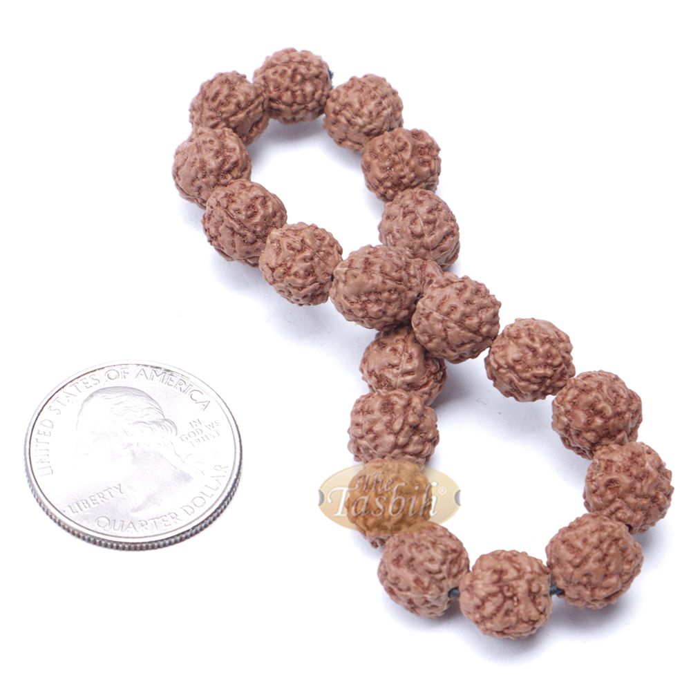 Rudraksha Beaded Bracelet – Jenitri Seed Healing Prayer Beads with 25 Beads On Elastic Cord