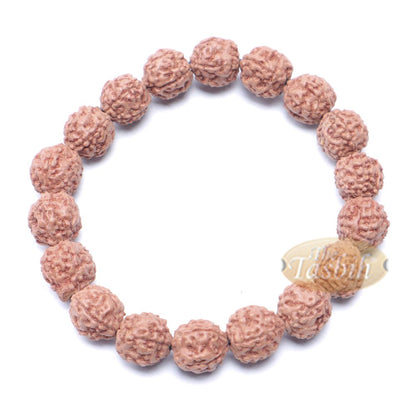 Rudraksha Beaded Bracelet – 10 mm Jenitri Seed Healing Prayer Beads with 19 Beads On Elastic Cord