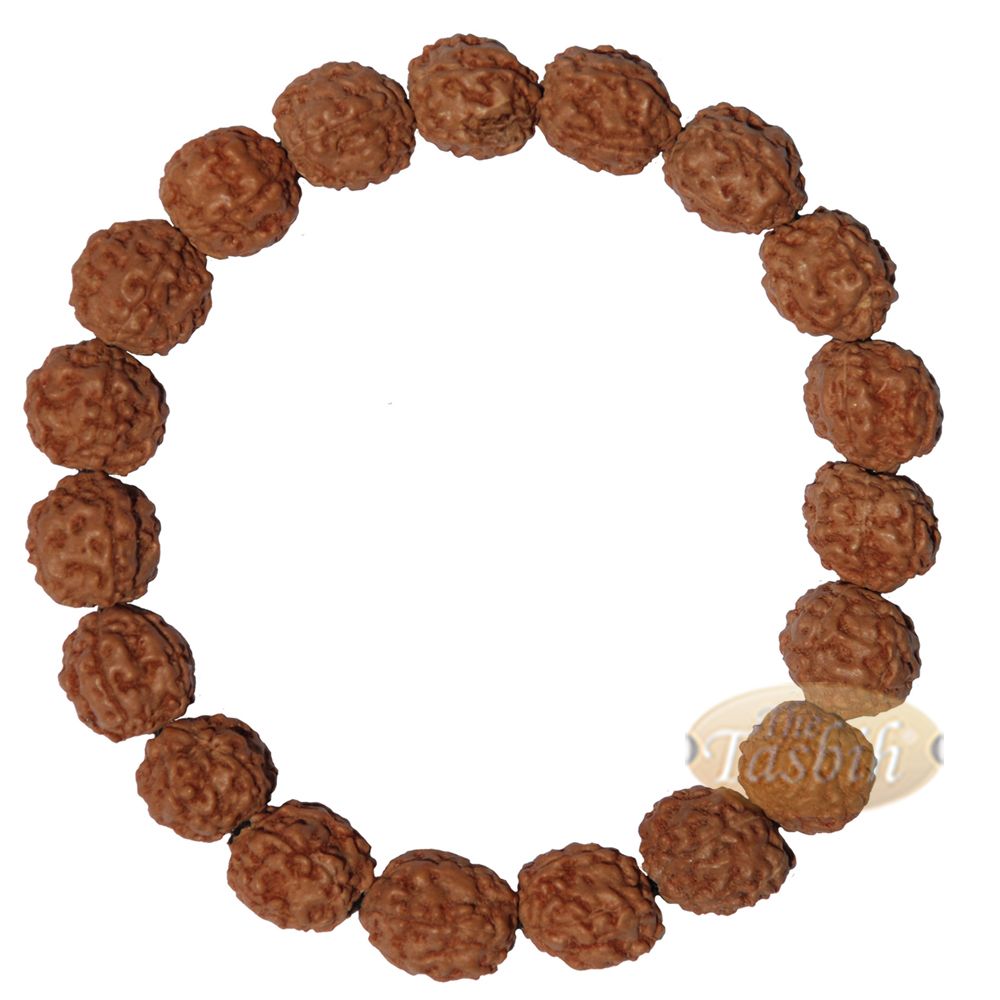 Rudraksha Beaded Bracelet – 10 mm Jenitri Seed Healing Prayer Beads with 19 Beads On Elastic Cord
