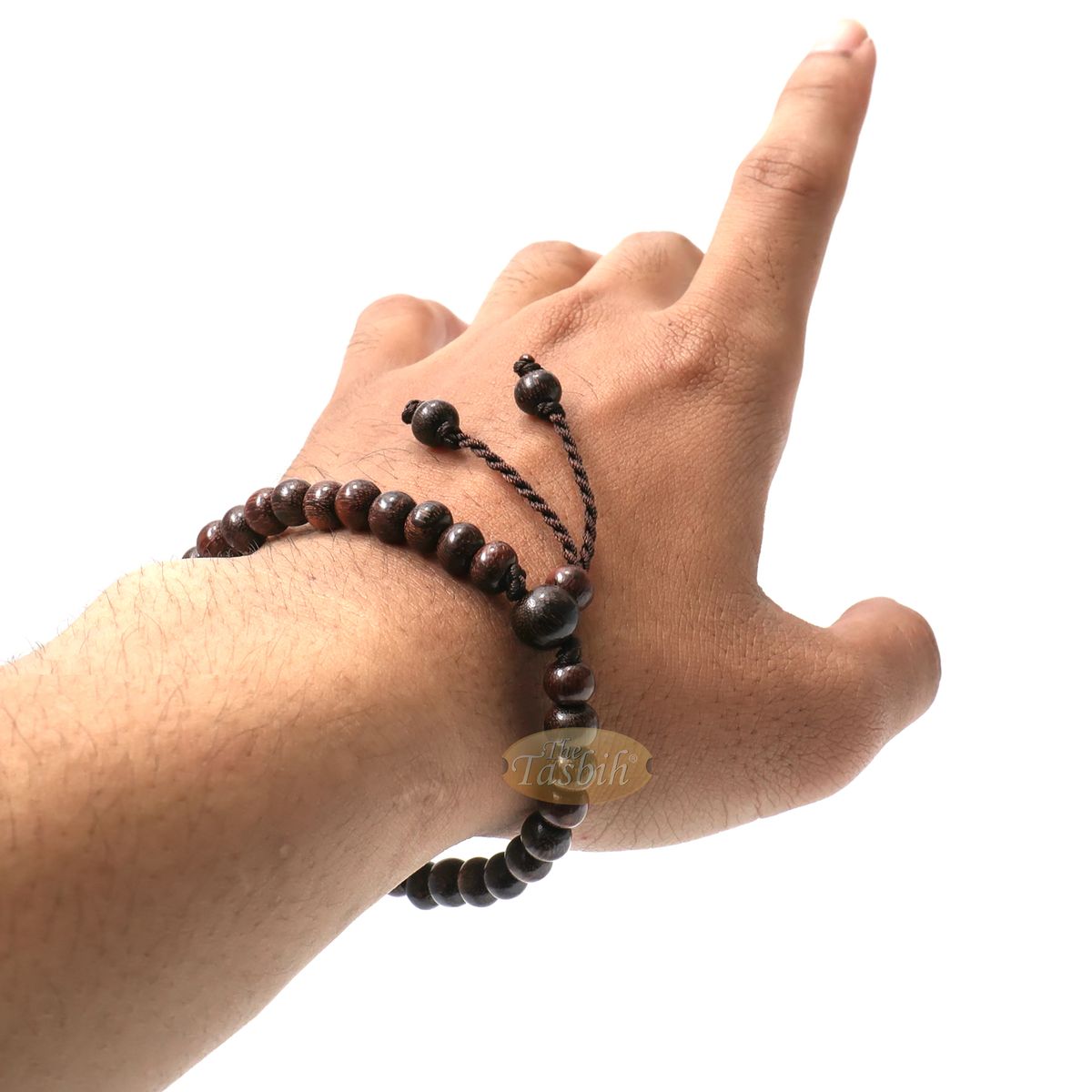 Lot of 12 Tasbih Bracelet Handmade 33 Count Adjustable 5.5×6.5 mm Tamarind Wood
