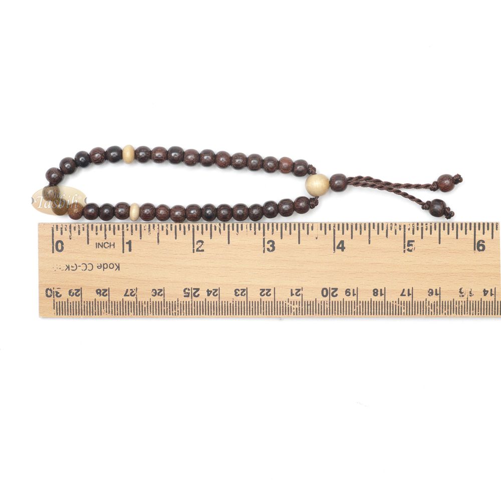 Lot of 12 Small 6 mm Tamarind Tasbih Bracelet with Citrus Wood 33Ct Prayer Beads (7 to 8.5”)