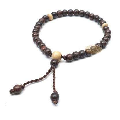 Lot of 12 Small 6 mm Tamarind Tasbih Bracelet with Citrus Wood 33Ct Prayer Beads (7 to 8.5”)