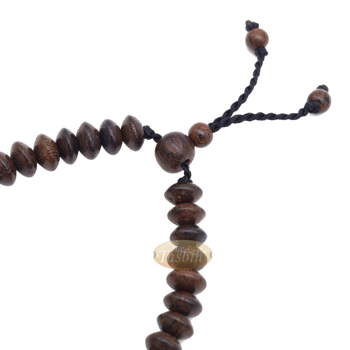 Handcrafted 9×6 mm Tamarind Wood 33-Beads Saucer-Shape Prayer Tasbih Bracelet