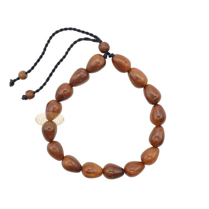 Small Kuka 16ct Adjustable Bracelet – Handcrafted 7x10m Cone Genuine Natural Wood Color Shiny Seed Beads