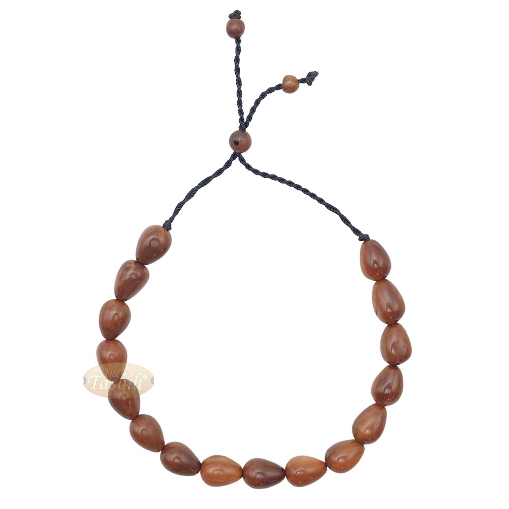 Small Kuka 16ct Adjustable Bracelet – Handcrafted 7x10m Cone Genuine Natural Wood Color Shiny Seed Beads