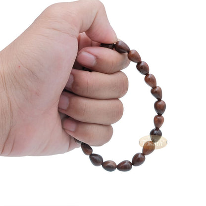 Small Kuka 16ct Adjustable Bracelet – Handcrafted 7x10m Cone Genuine Natural Wood Color Shiny Seed Beads