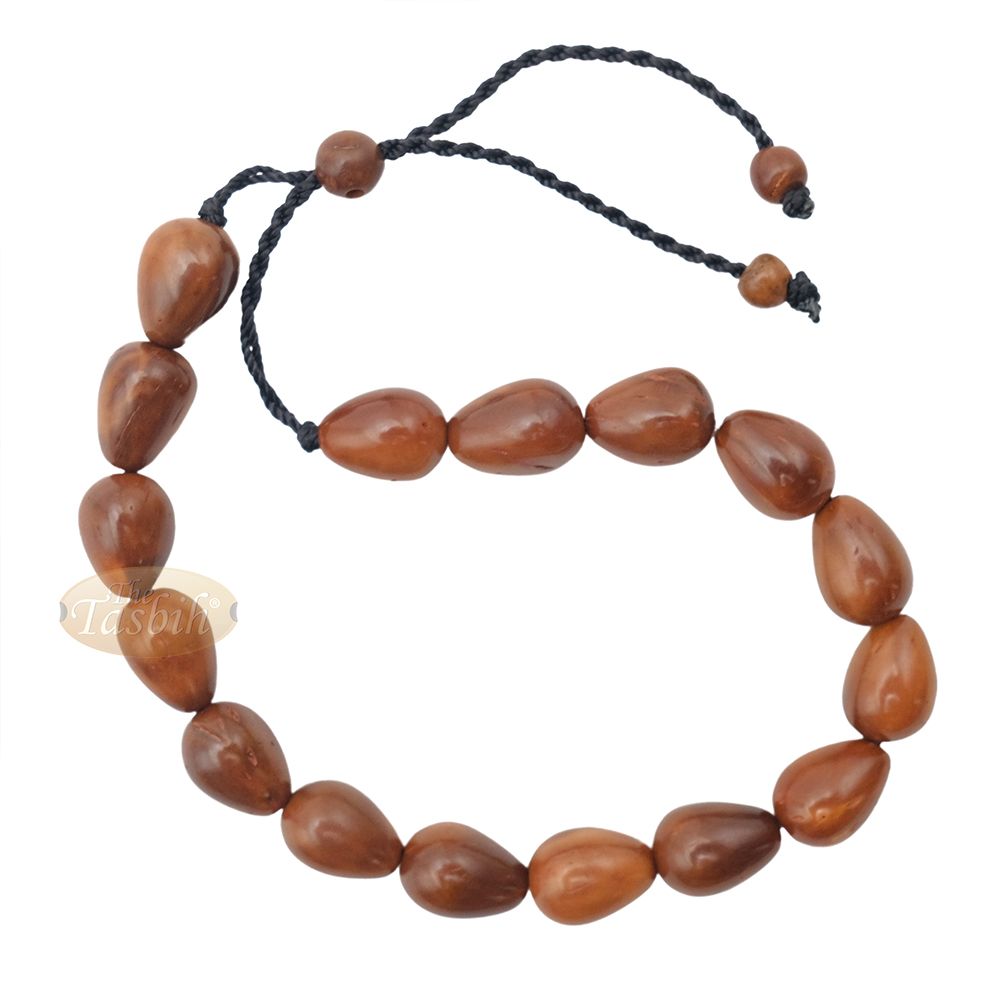 Small Kuka 16ct Adjustable Bracelet – Handcrafted 7x10m Cone Genuine Natural Wood Color Shiny Seed Beads