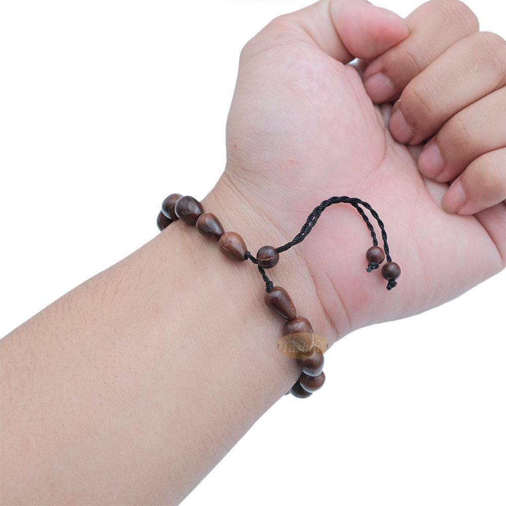 Small Kuka 17ct Adjustable Bracelet – Handcrafted 7x10m Cone Genuine Natural Brown Color Shiny Seed Beads