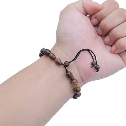 Small Kuka 17ct Adjustable Bracelet – Handcrafted 7x10m Cone Genuine Natural Brown Color Shiny Seed Beads