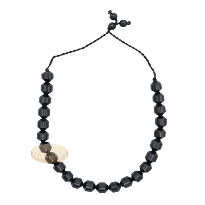 Black Kuka 33ct Tasbih Prayer Beads – Adjustable Handcrafted 7×8 mm Cylinder Genuine Natural Color Shiny Seed Rosary Beads in Gift Box