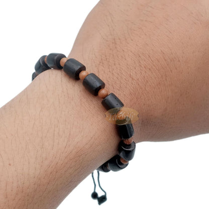 Medium Kuka 27ct Adjustable Bracelet – Handcrafted 8 mm Barrel 5 mm Round Genuine Natural Color Shiny Seed Beads