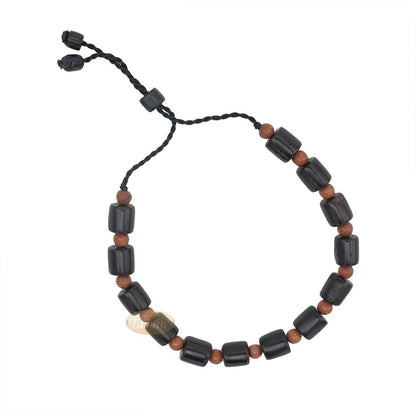 Medium Kuka 27ct Adjustable Bracelet – Handcrafted 8 mm Barrel 5 mm Round Genuine Natural Color Shiny Seed Beads