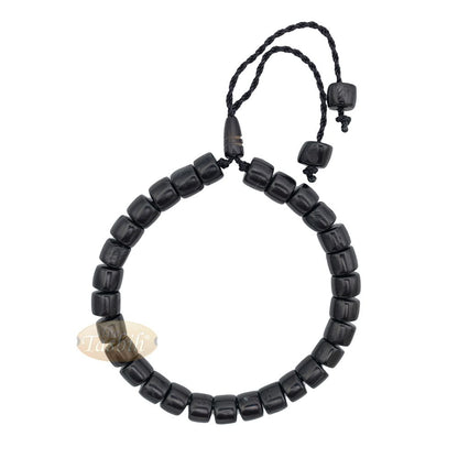 Black Kuka 29ct Bracelet – Adjustable Handcrafted 5×6 mm Cylinder Genuine Natural Color Shiny Seed Beads in Gift Box