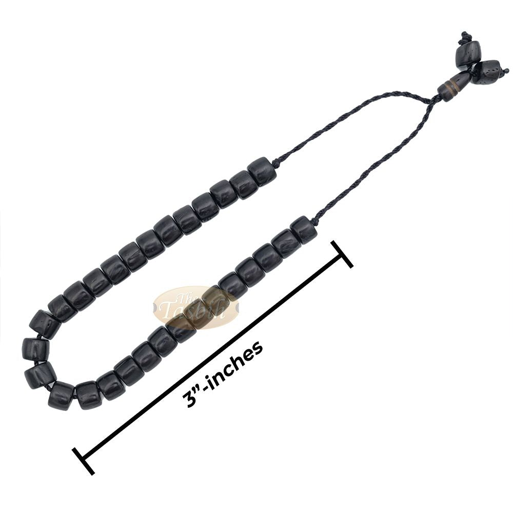 Black Kuka 29ct Bracelet – Adjustable Handcrafted 5×6 mm Cylinder Genuine Natural Color Shiny Seed Beads in Gift Box