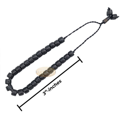 Black Kuka 29ct Bracelet – Adjustable Handcrafted 5×6 mm Cylinder Genuine Natural Color Shiny Seed Beads in Gift Box