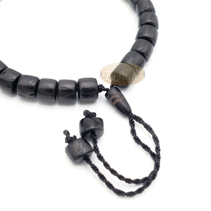 Black Kuka 29ct Bracelet – Adjustable Handcrafted 5×6 mm Cylinder Genuine Natural Color Shiny Seed Beads in Gift Box