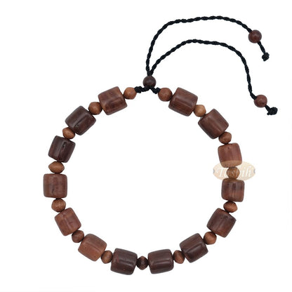 Brown Medium Kuka 29ct Prayer Bracelet – Handcrafted 8 mm Barrel 5 mm Round Genuine Natural Color Shiny Seed Rosary Beads in Gift Box