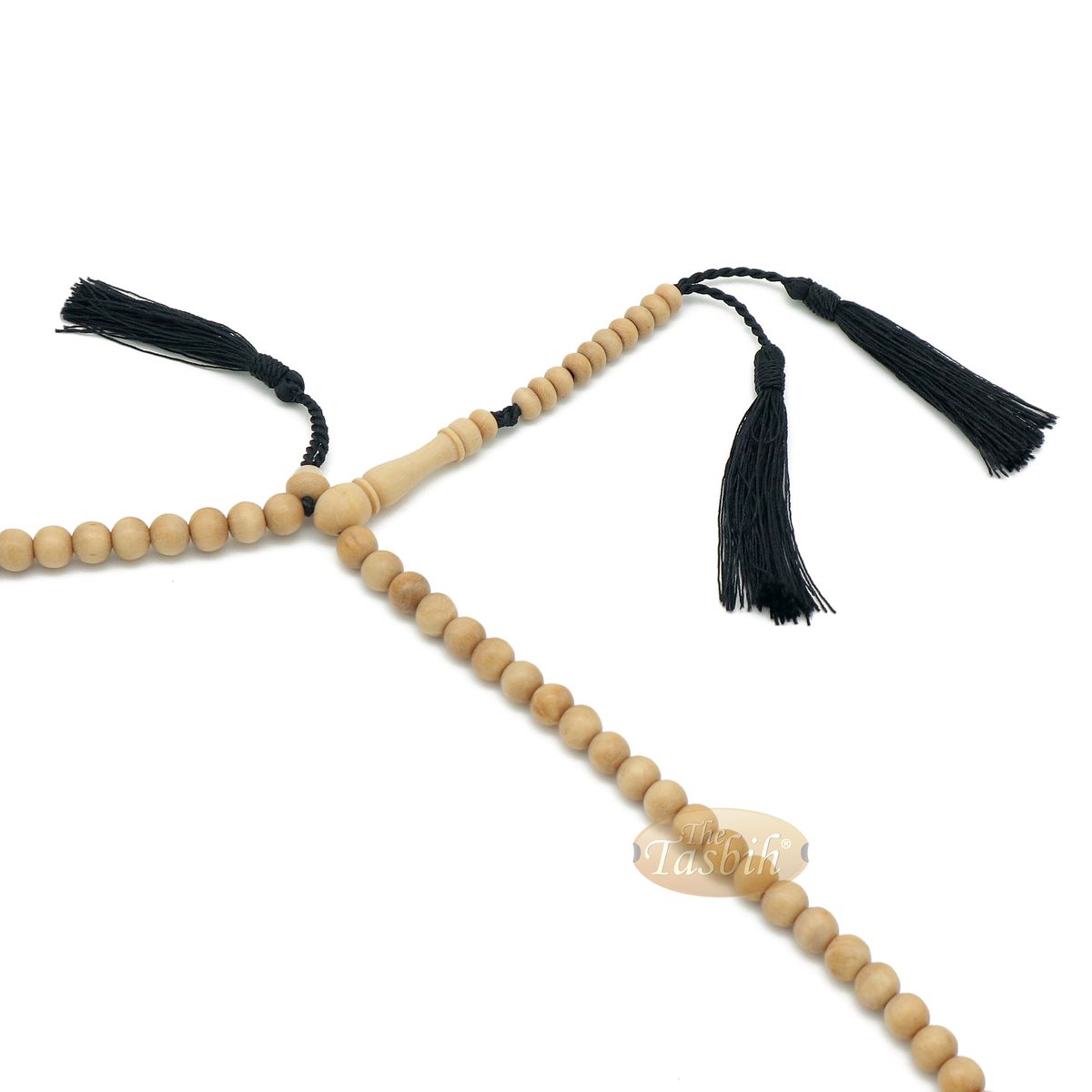 1000-Bead Citrus Wood (Kemuning) Tasbih – 8 mm Prayer Beads – Subha Misbaha with Beautiful Black Tassels