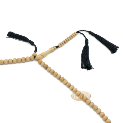 1000-Bead Citrus Wood (Kemuning) Tasbih – 8 mm Prayer Beads – Subha Misbaha with Beautiful Black Tassels