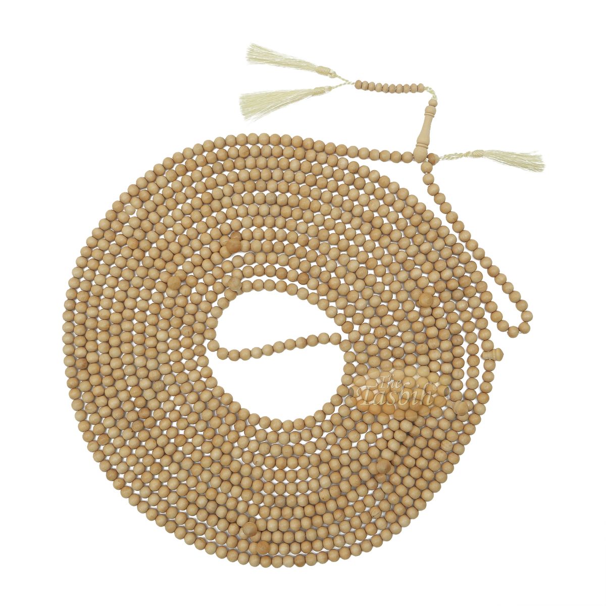 1000-Bead Exotic Yellow Citrus Wood (Kemuning) Tasbih – 8 mm Prayer Beads – Subha Misbaha with Beautiful Tassels