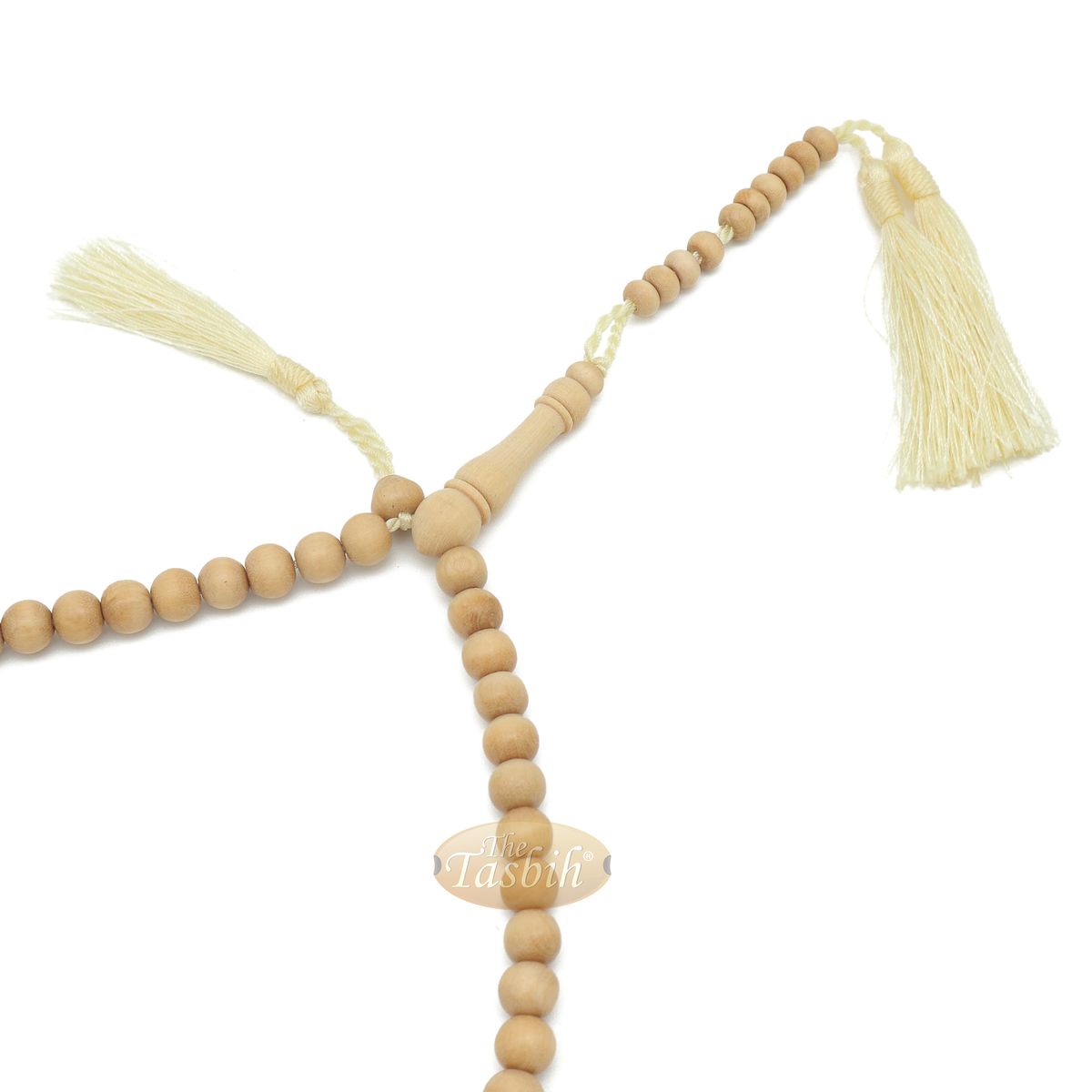 1000-Bead Exotic Yellow Citrus Wood (Kemuning) Tasbih – 8 mm Prayer Beads – Subha Misbaha with Beautiful Tassels