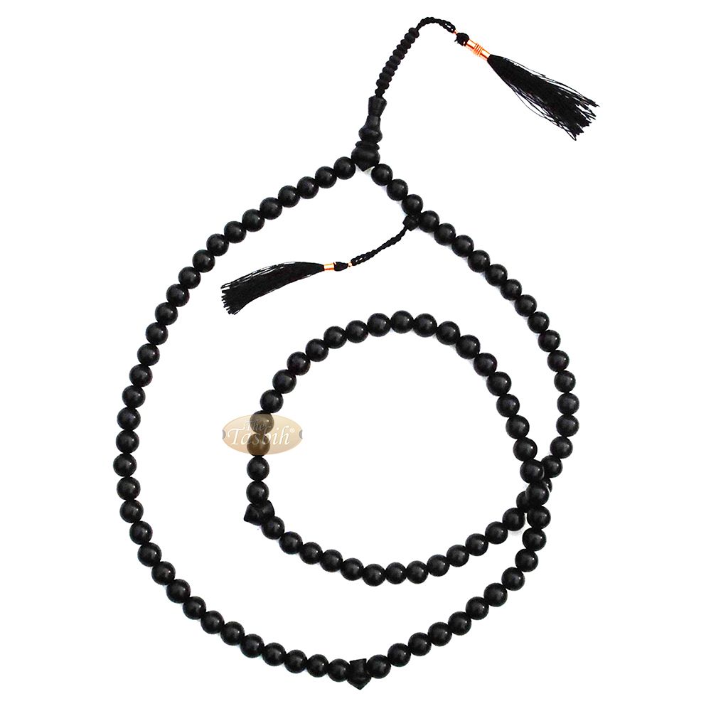 Black Citrus Wood Handcrafted Tasbih with Copper Wire-Decorated Tassels