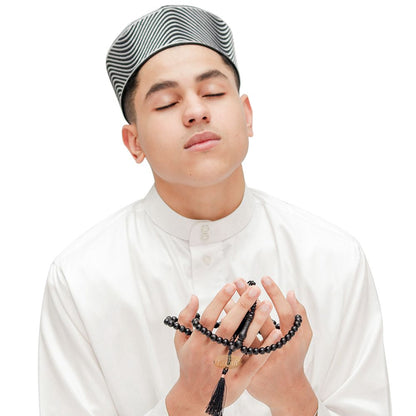 Black Citrus Wood Handcrafted Tasbih with Copper Wire-Decorated Tassels