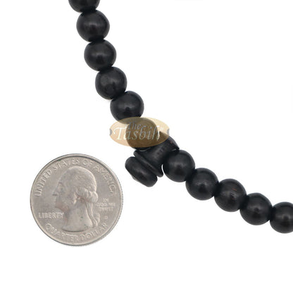 Handcrafted 9 mm Dyed Citrus Wood Black Beads Tasbih Misbaha 99-Beads with Tassels