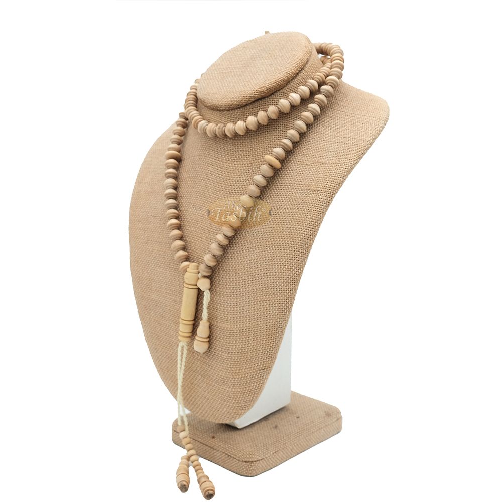 Yellow Citrus Natural 8×9 mm Handcrafted 99-bead Muslim Prayer Beads Tasbih – Genuine Color Shiny Seed Islamic Rosary in Gift Box