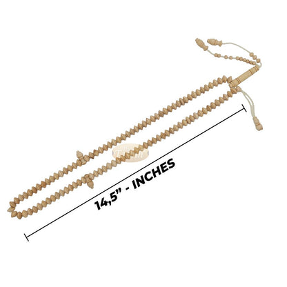 Yellow Citrus Natural 8×11 mm Handcrafted 99-bead Muslim Prayer Beads Tasbih – Genuine Color Shiny Seed Islamic Rosary in Gift Box