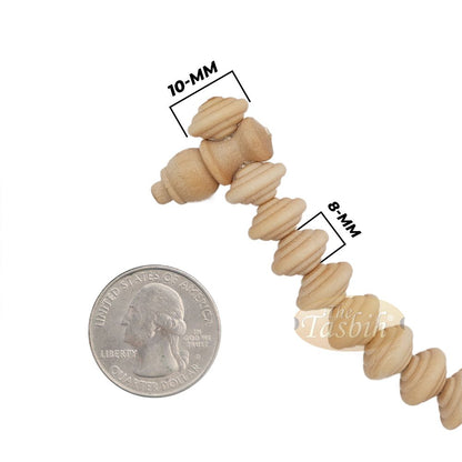 Yellow Citrus Natural 8×11 mm Handcrafted 99-bead Muslim Prayer Beads Tasbih – Genuine Color Shiny Seed Islamic Rosary in Gift Box