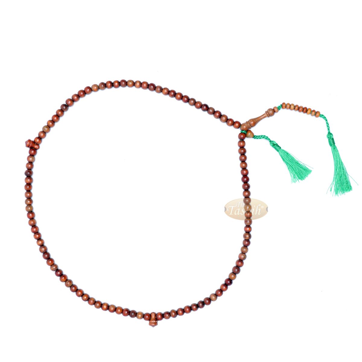 Wood Muslim Tasbih | Natural Orange 8 mm Indonesian Secang Wooden Misbaha Prayer Beads 99-Count