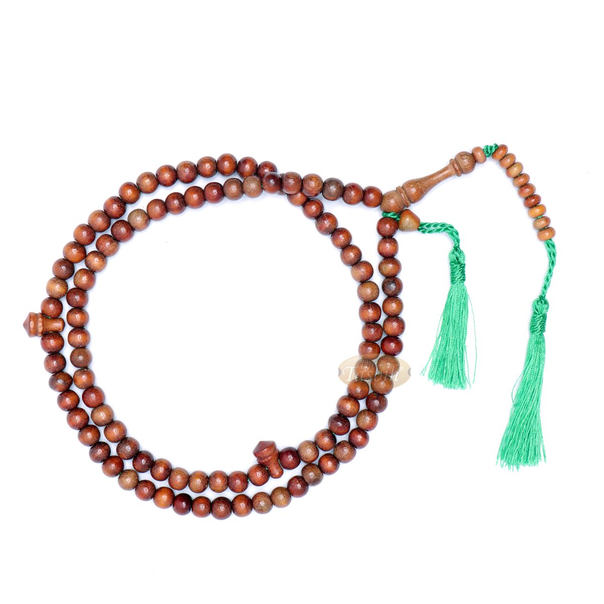 Wood Muslim Tasbih | Natural Orange 8 mm Indonesian Secang Wooden Misbaha Prayer Beads 99-Count