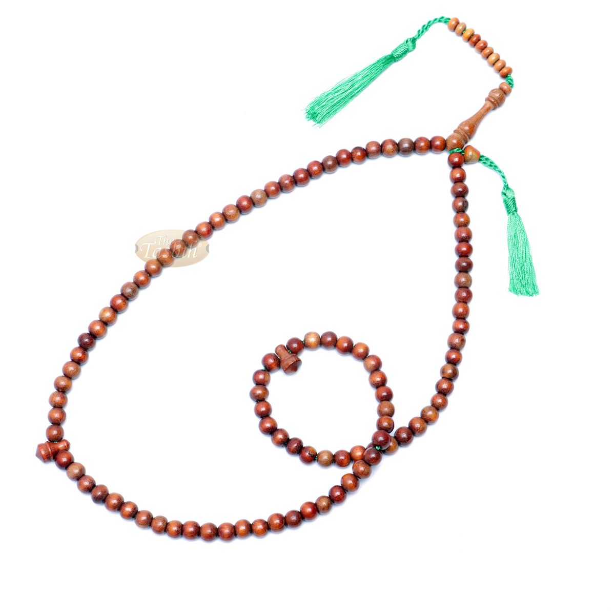 Wood Muslim Tasbih | Natural Orange 8 mm Indonesian Secang Wooden Misbaha Prayer Beads 99-Count