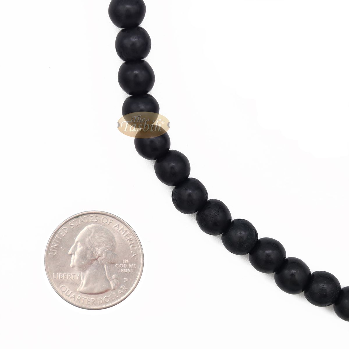 Black Rustic Islamic Prayer Beads Rustic 99-Bead 8 mm Coffee Wood Tasbih Tasseled Oval Countered Beads