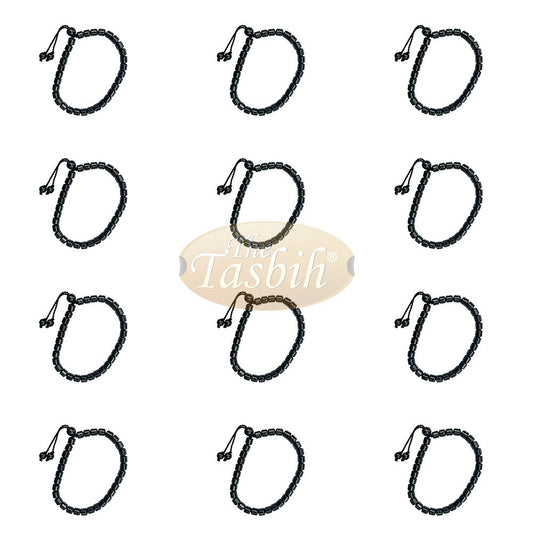 Lot of 12 33-Bead Hematite Stone 6 mm Cylinder Bracelet No Divider