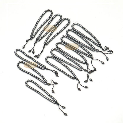 Lot of 12 33-Bead Hematite Stone 6 mm Cylinder Bracelet No Divider