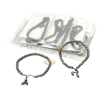 Lot of 12 33-Bead Hematite Stone 6 mm Cylinder Bracelet No Divider