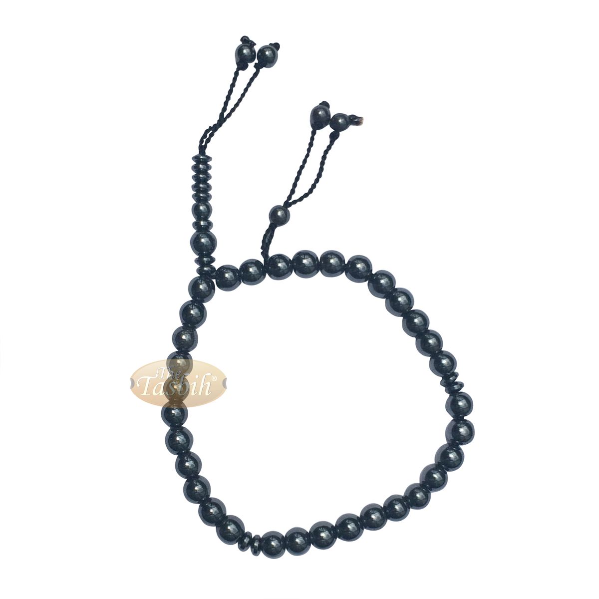 Round 33-Bead Tasbih Hematine Beads 8 mm Double Dividers Prayer Beads Zikr Beads Rosary