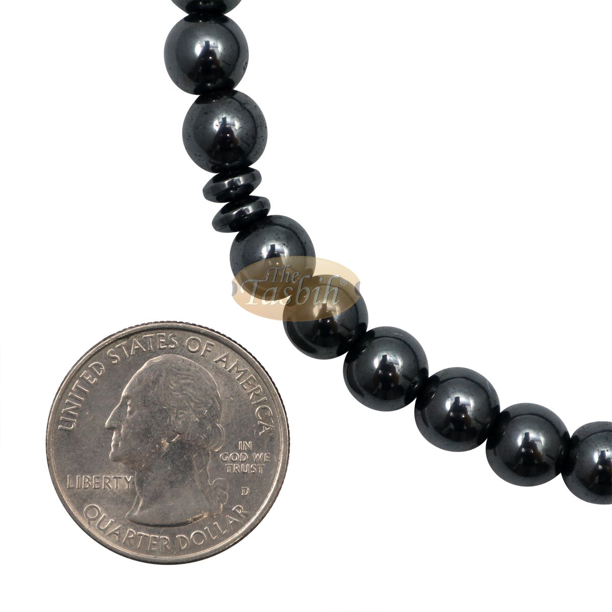 Round 33-Bead Tasbih Hematine Beads 8 mm Double Dividers Prayer Beads Zikr Beads Rosary