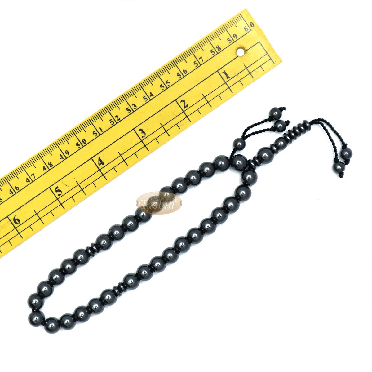 Round 33-Bead Tasbih Hematine Beads 8 mm Double Dividers Prayer Beads Zikr Beads Rosary