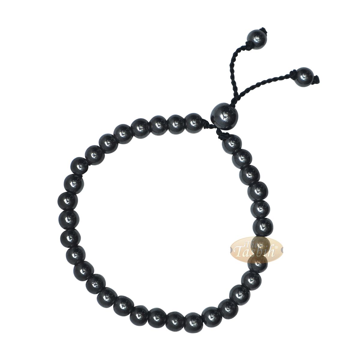 Stone Bracelet 33-Bead Hematite 6 mm Beads without Dividers Zikr