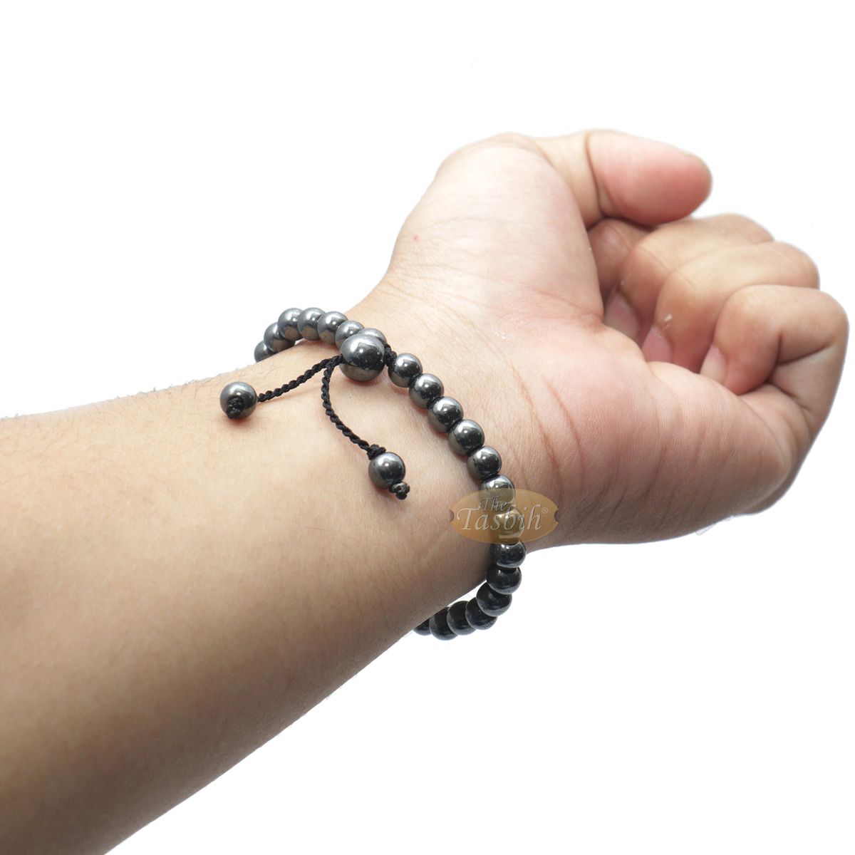 Stone Bracelet 33-Bead Hematite 6 mm Beads without Dividers Zikr