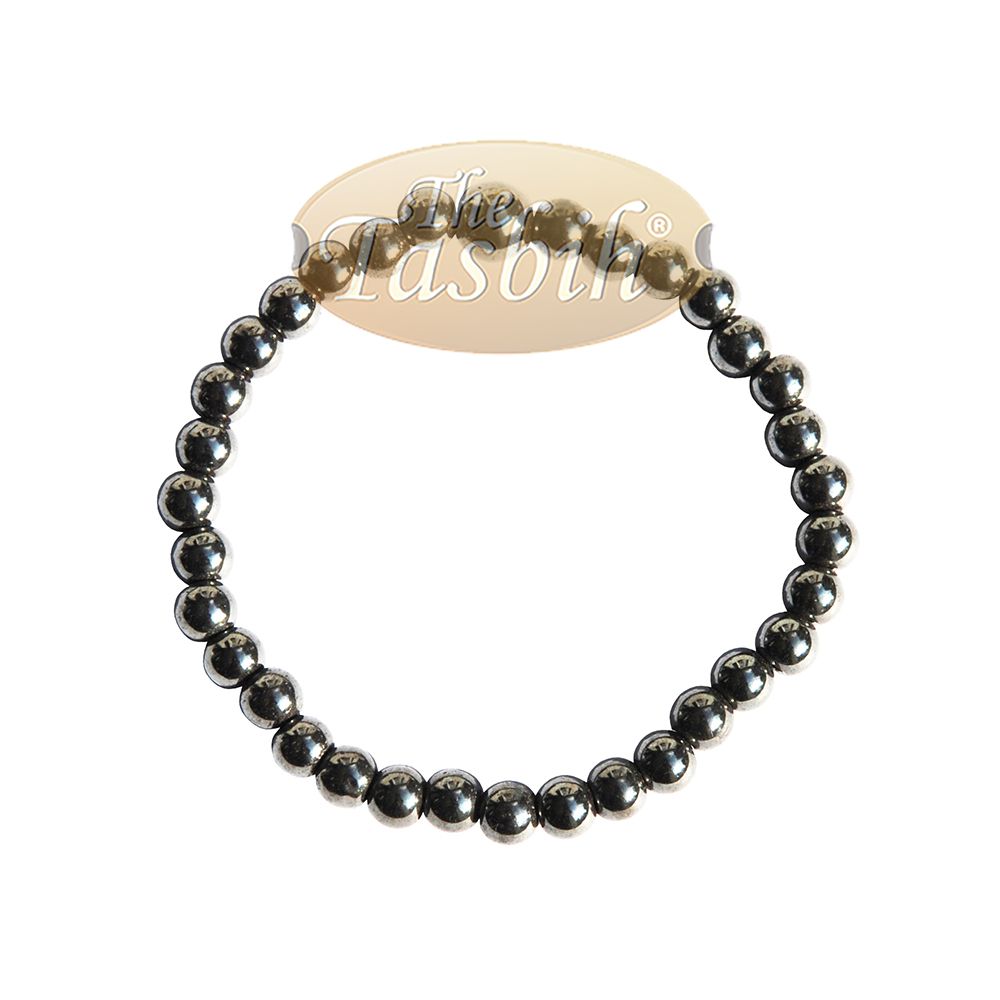 Natural 6 mm Hematine Tasbih 33-Beads Bracelet
