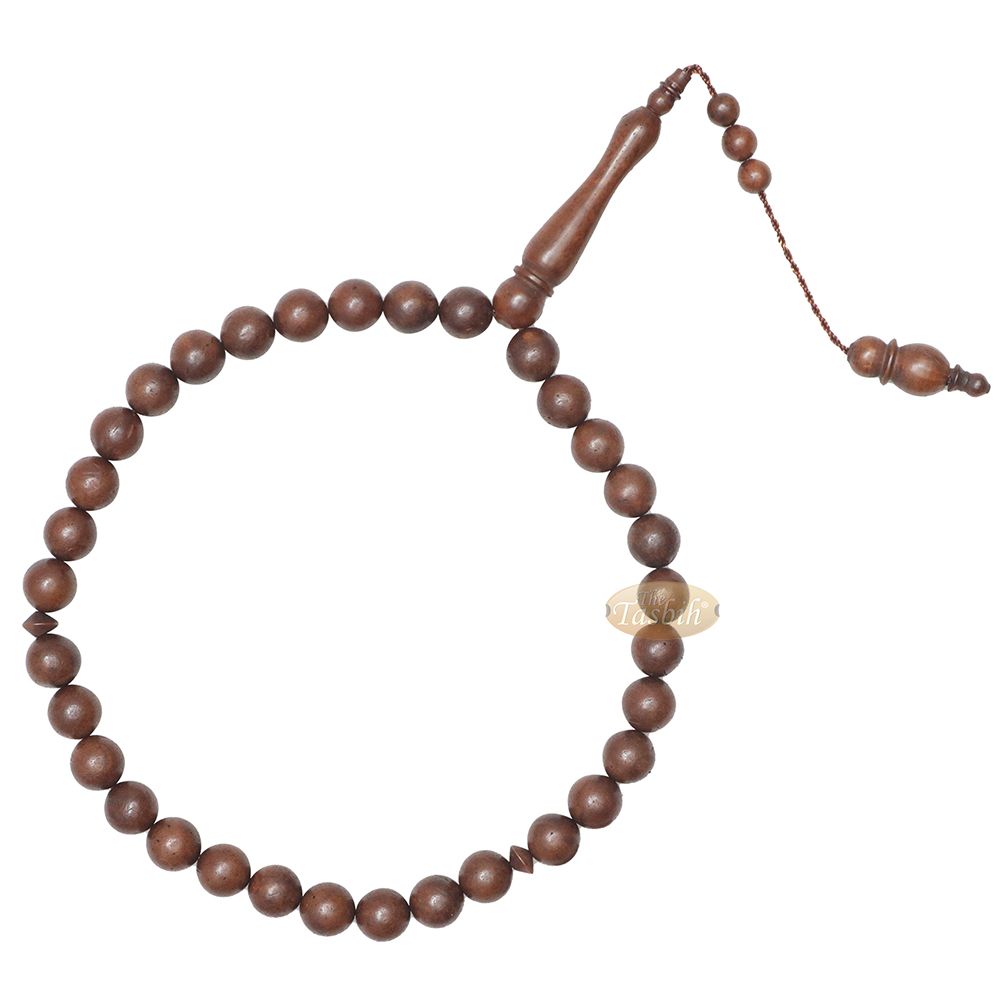 Genuine Kuka Tasbih Small 33-Ct Antique Color 10 mm Bead Handcrafted Turkish Seed Muslim Prayer Beads Sibha Misbaha Dhikr Tasbeeh Gift Boxed