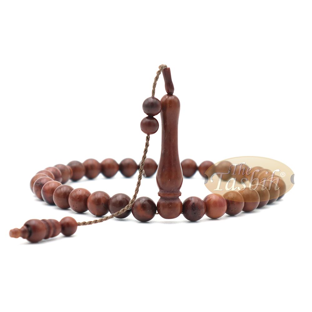 Genuine Kuka Tasbih Small 33-Ct Natural Color Islamic 8 mm Bead Handcrafted Turkish Seed Prayer Beads Sibha Misbaha Dhikr Tasbeeh Gift Boxed