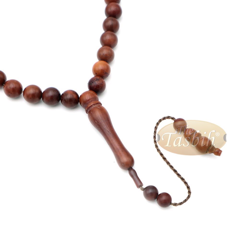 Genuine Kuka Tasbih Small 33-Ct Natural Color Islamic 8 mm Bead Handcrafted Turkish Seed Prayer Beads Sibha Misbaha Dhikr Tasbeeh Gift Boxed
