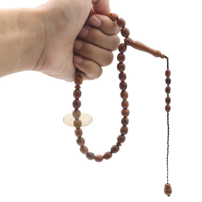 Genuine Kuka Tasbih – 9×12 mm Oval Bead Kuka seed Wood Prayer Beads